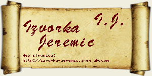 Izvorka Jeremić vizit kartica